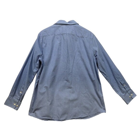 Michael Kors Mens Regular Fit Gingham Long Sleeve Button-Up Shirt Size L Blue Wh - Picture 10 of 13
